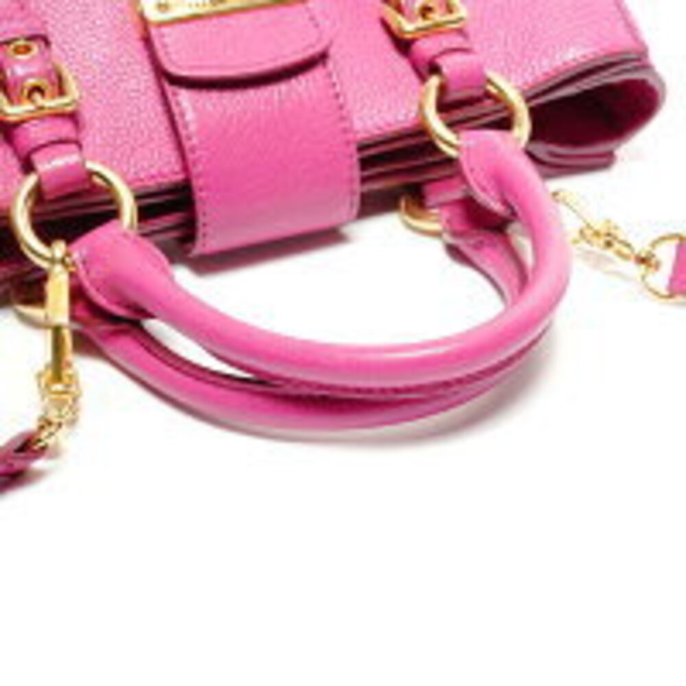 Miu Miu Madras Leather Shoulder Bag Pink - Picture 13 of 13
